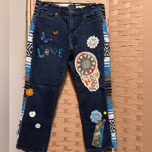 OOAK Banana Republic Embroidered Boyfriend Jeans Sz 29/8